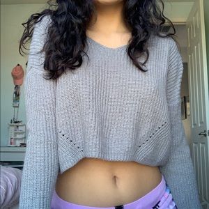 Cropped Cable Sweater